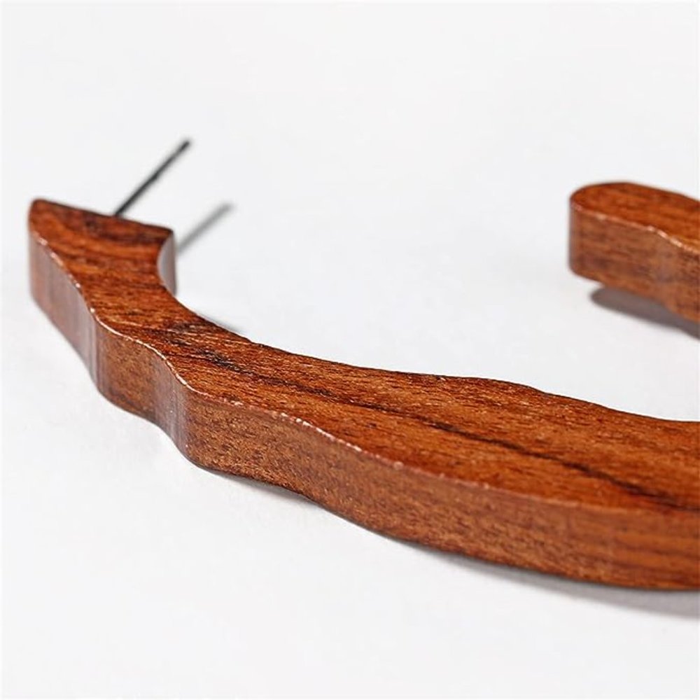 Anthro Natural Wooden Earrings - Picture 4 of 6